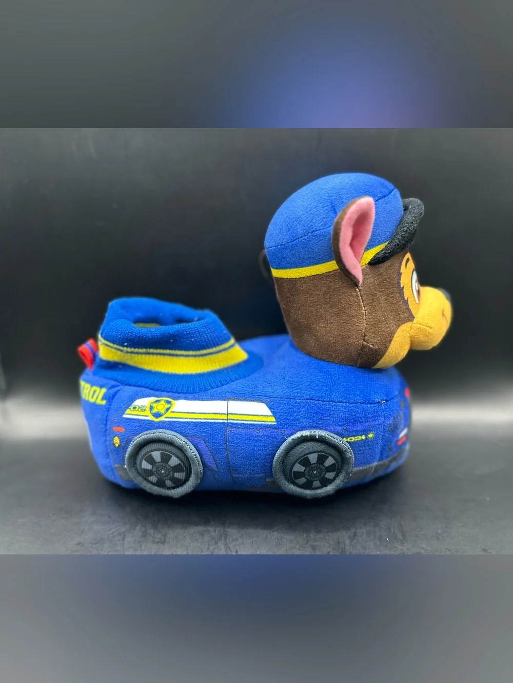 Nickelodeon Paw Patrol Youth Slip-On Slippers, Chase Marshall, Size 9/10 (USED)